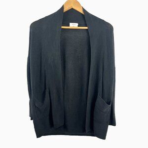 Aritzia Wilfred Silk-Blend Black Mesh-Like Waffle Cardigan Womens Size XXS